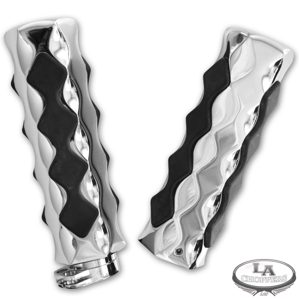 HEX TEX GRIPS with COMFORT PADS Chrome - Honda